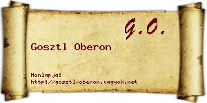 Gosztl Oberon névjegykártya